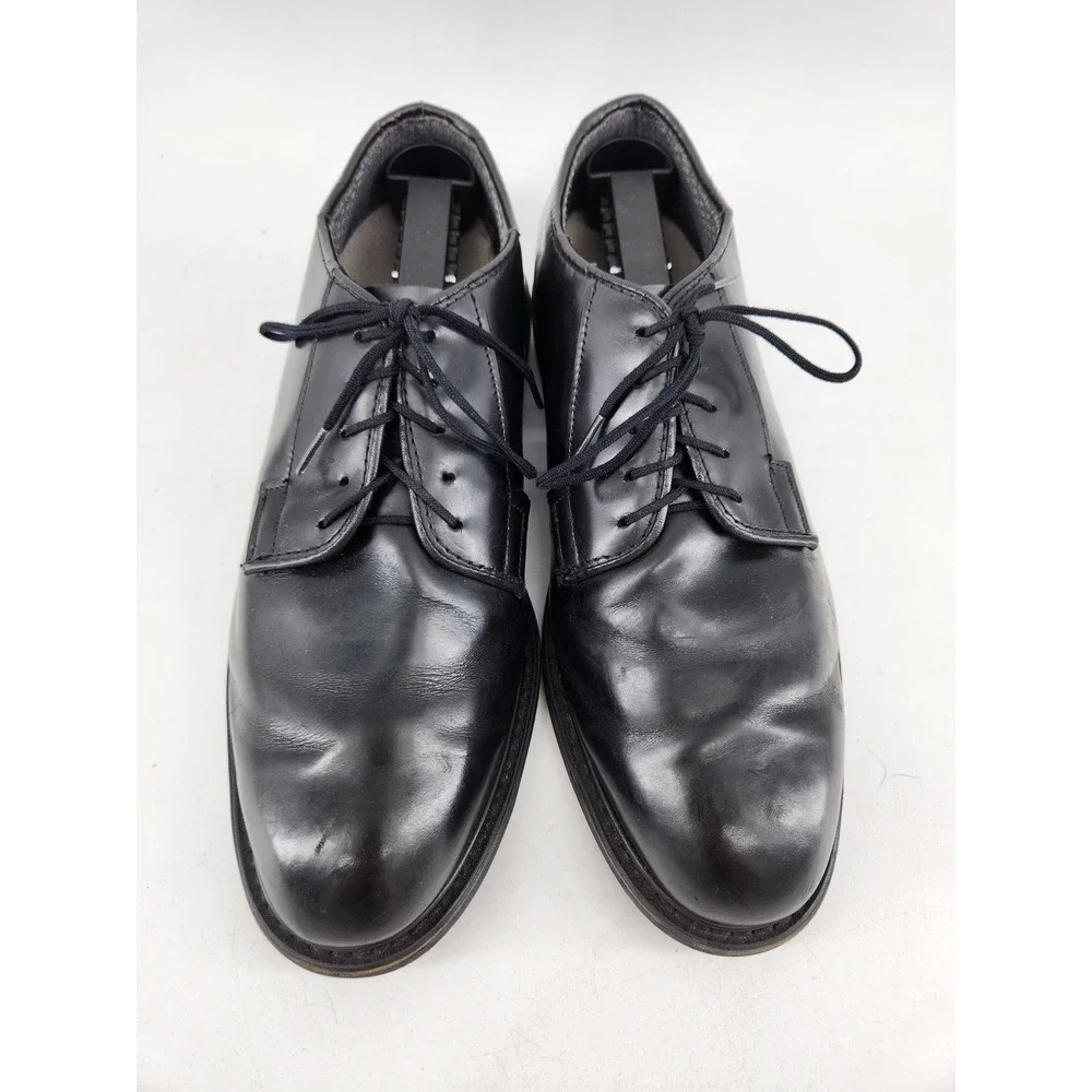Bates Oxford Shoes Mens 9 D Black Leather Plain Toe GI Military Uniform Dress